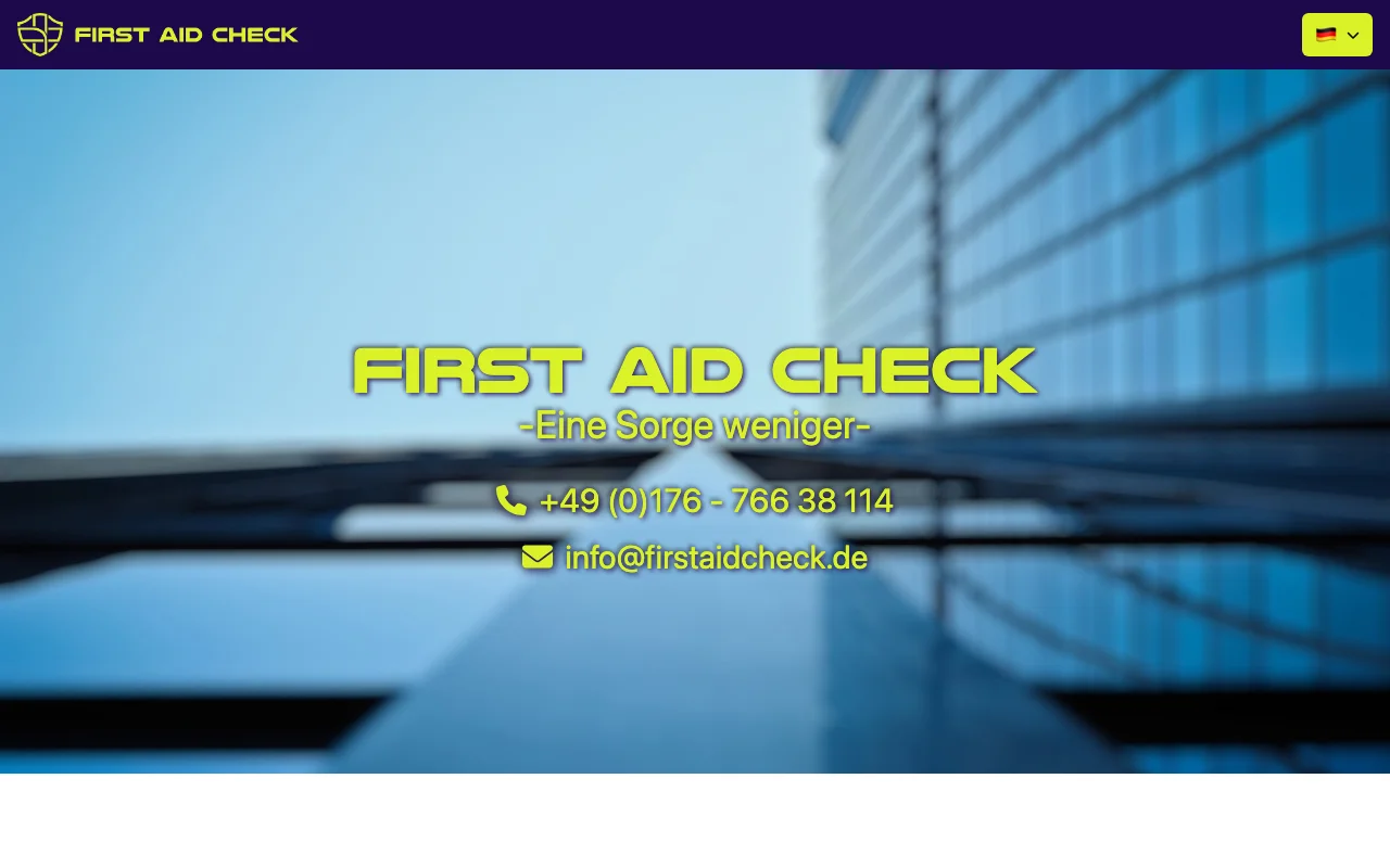 Website: First Aid Check: professionelle Website für Prüfservice