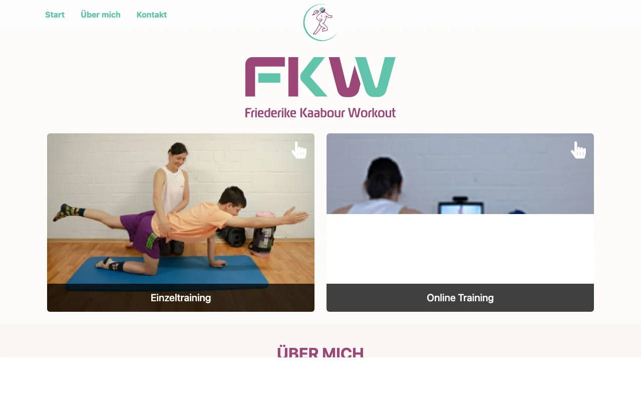 Website: FK Workout: persönliche Website für Fitness-Trainerin